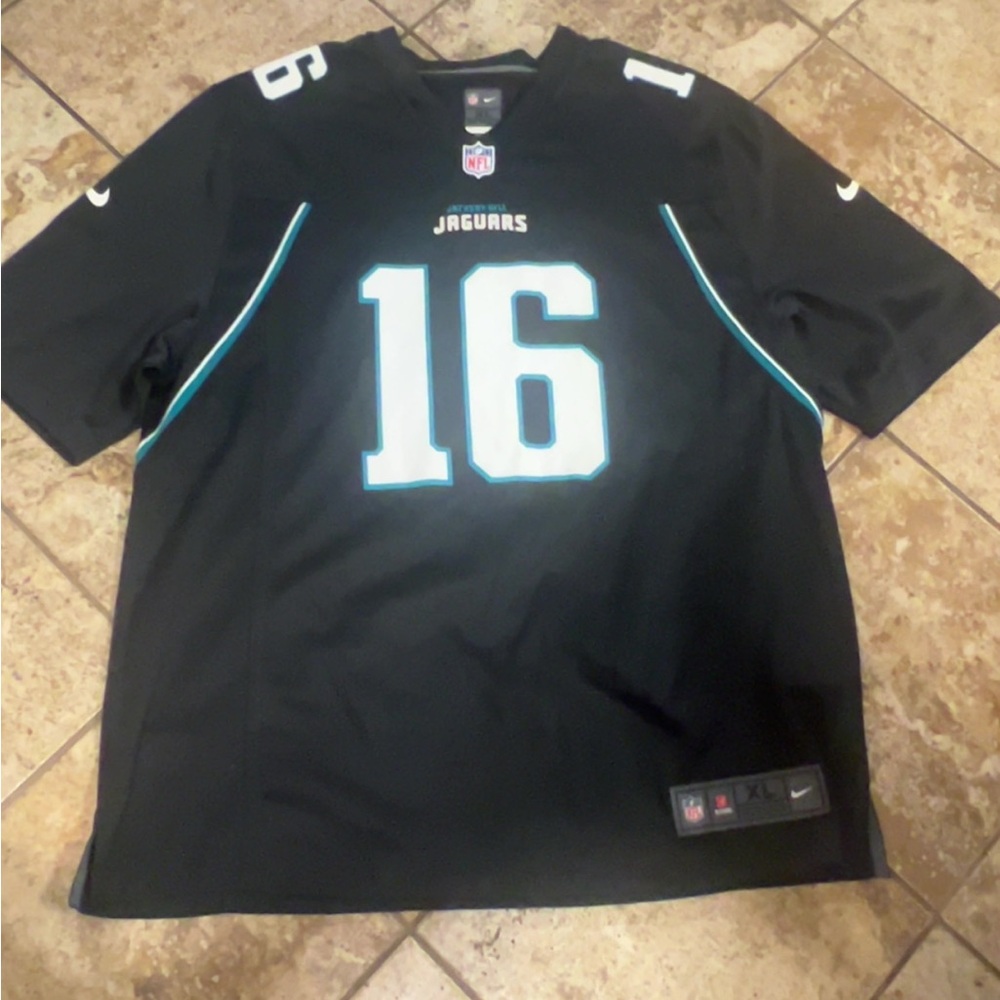 Nike Black and Teal Jaguars Jersey